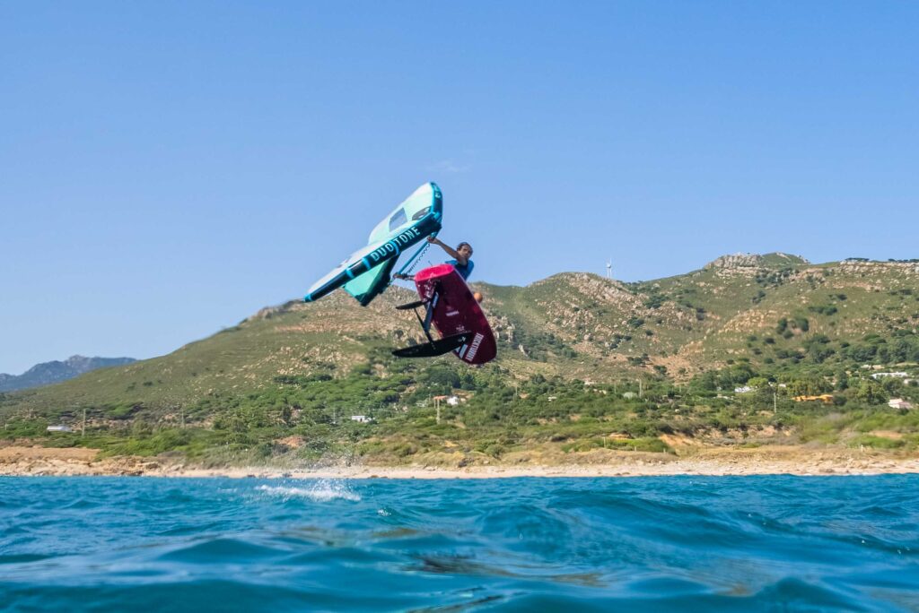 Wingfoil riding in Tarifa